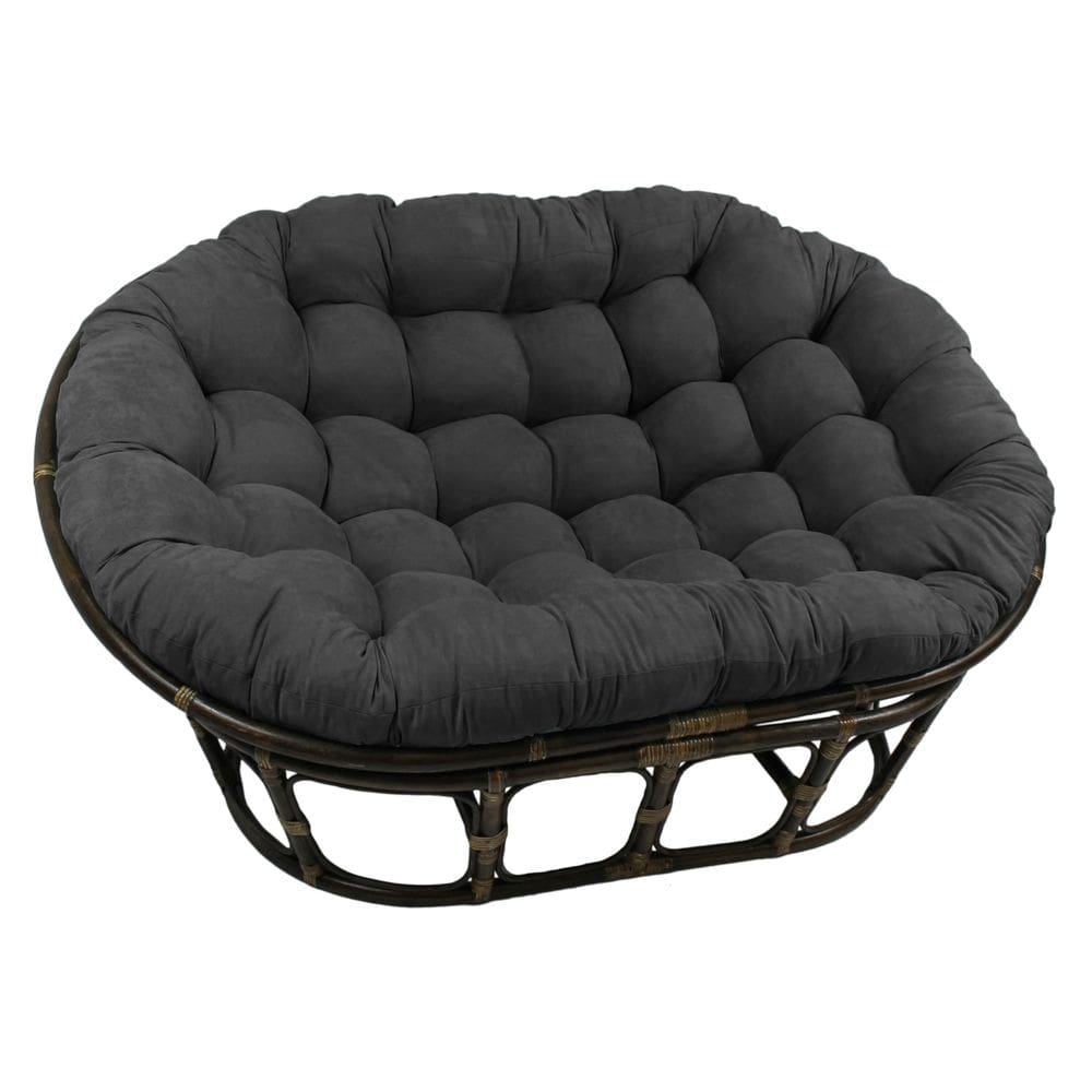 Almofada Blazing Needles Microsuede Double Papasan Steel Grey