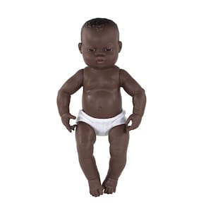 Boneca Miniland, menina africana recém-nascida de 40 cm, anatomicamente correta