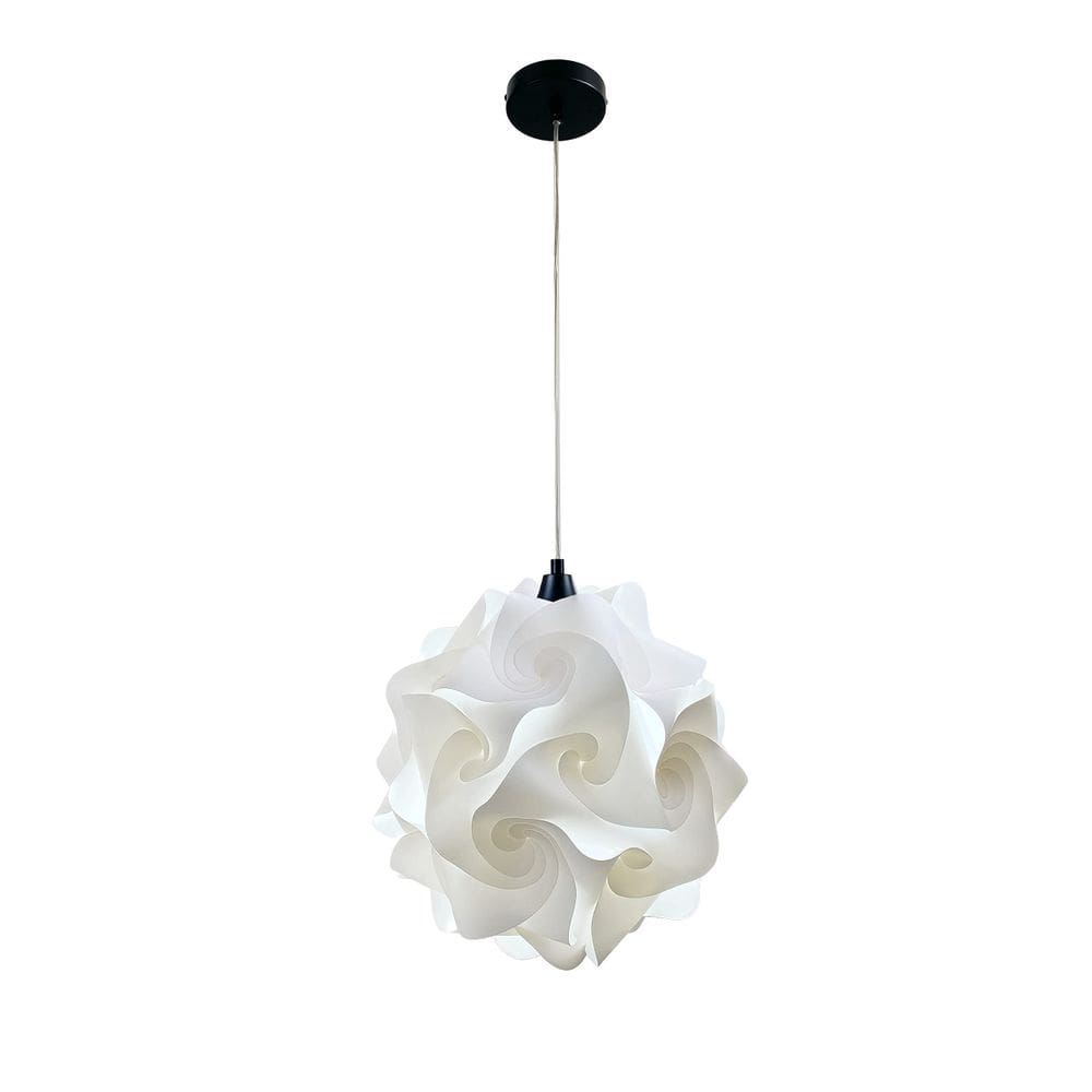 Luminária pendente EQlight Hado Globo branco de 1 luz, grande, preta