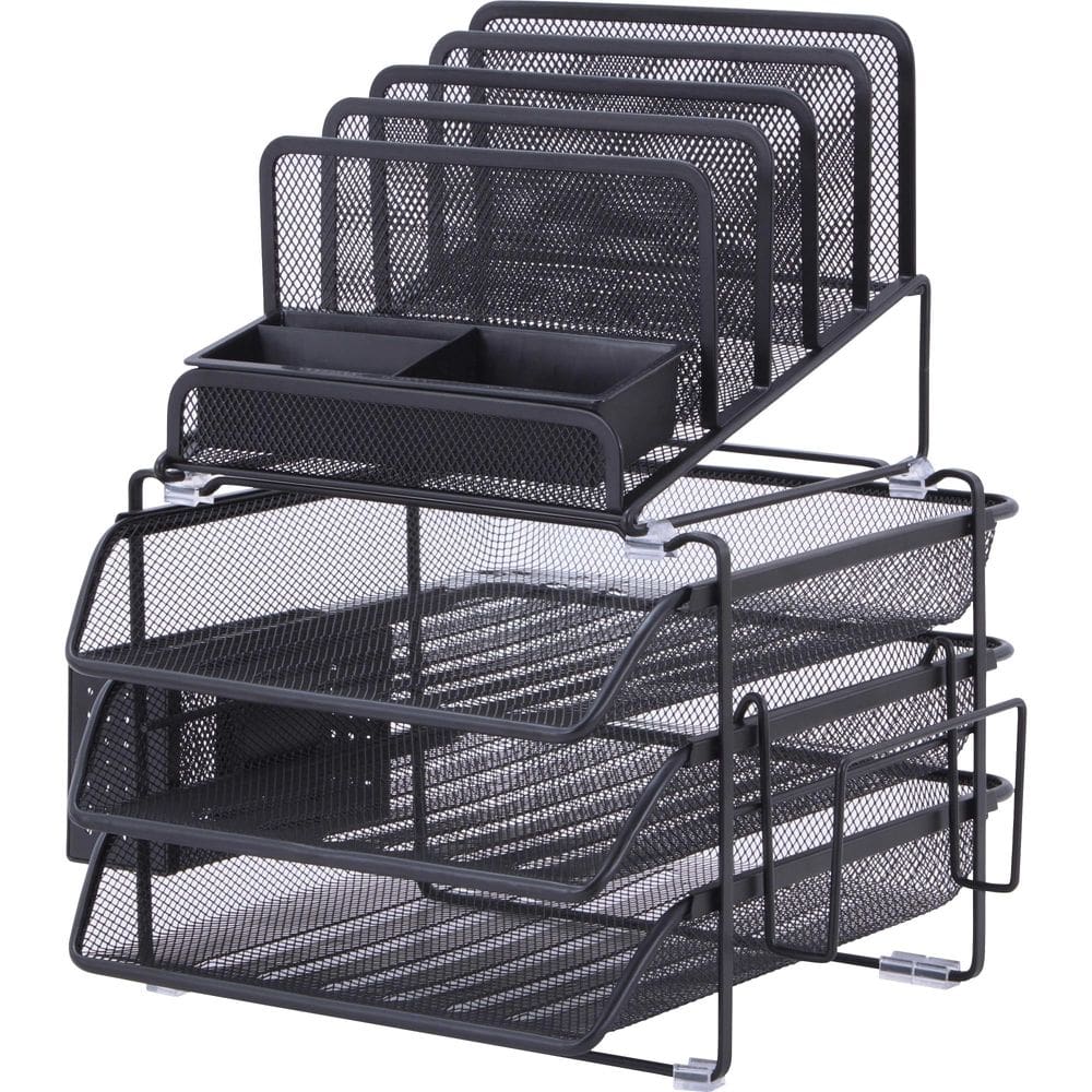 Organizador de mesa Lorell Divided de 4 camadas com vários tipos de armazenamento