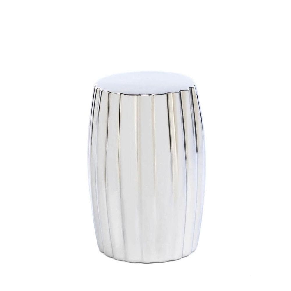 Banqueta decorativa Home Locomotion Ceramic Silver