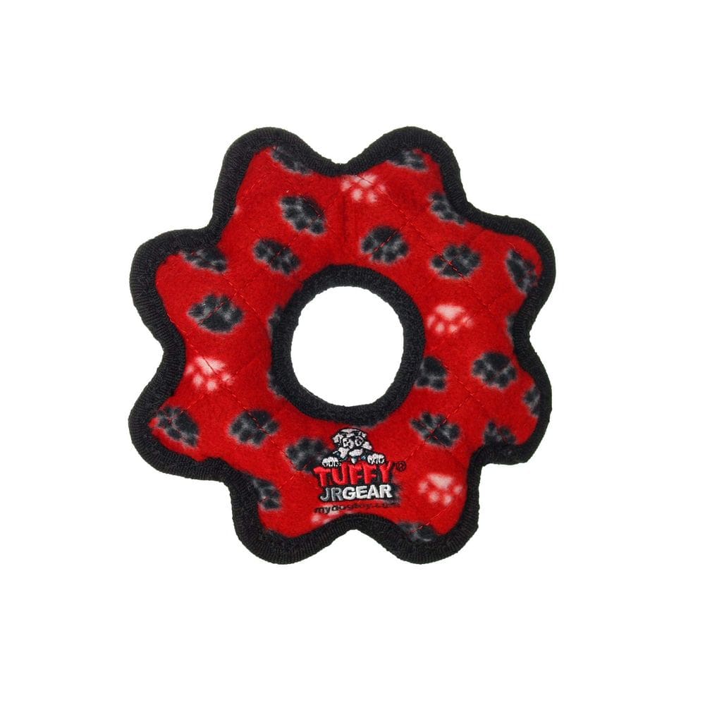 Brinquedo macio para cães TUFFY Ultimate Gear Ring-Squeakers Junior Red Paw