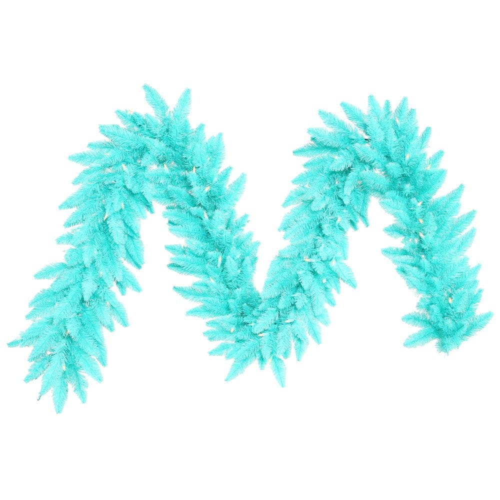 Guirlanda de Natal Vickerman Aqua 2,7 m com luzes LED Dura-Lit