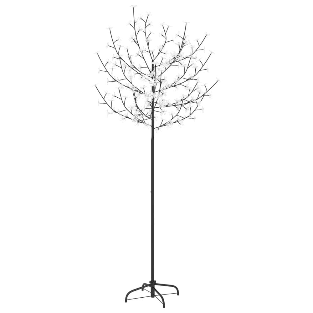 Árvore de Natal artificial vidaXL de 6 pés com flores de cerejeira e 200 LED