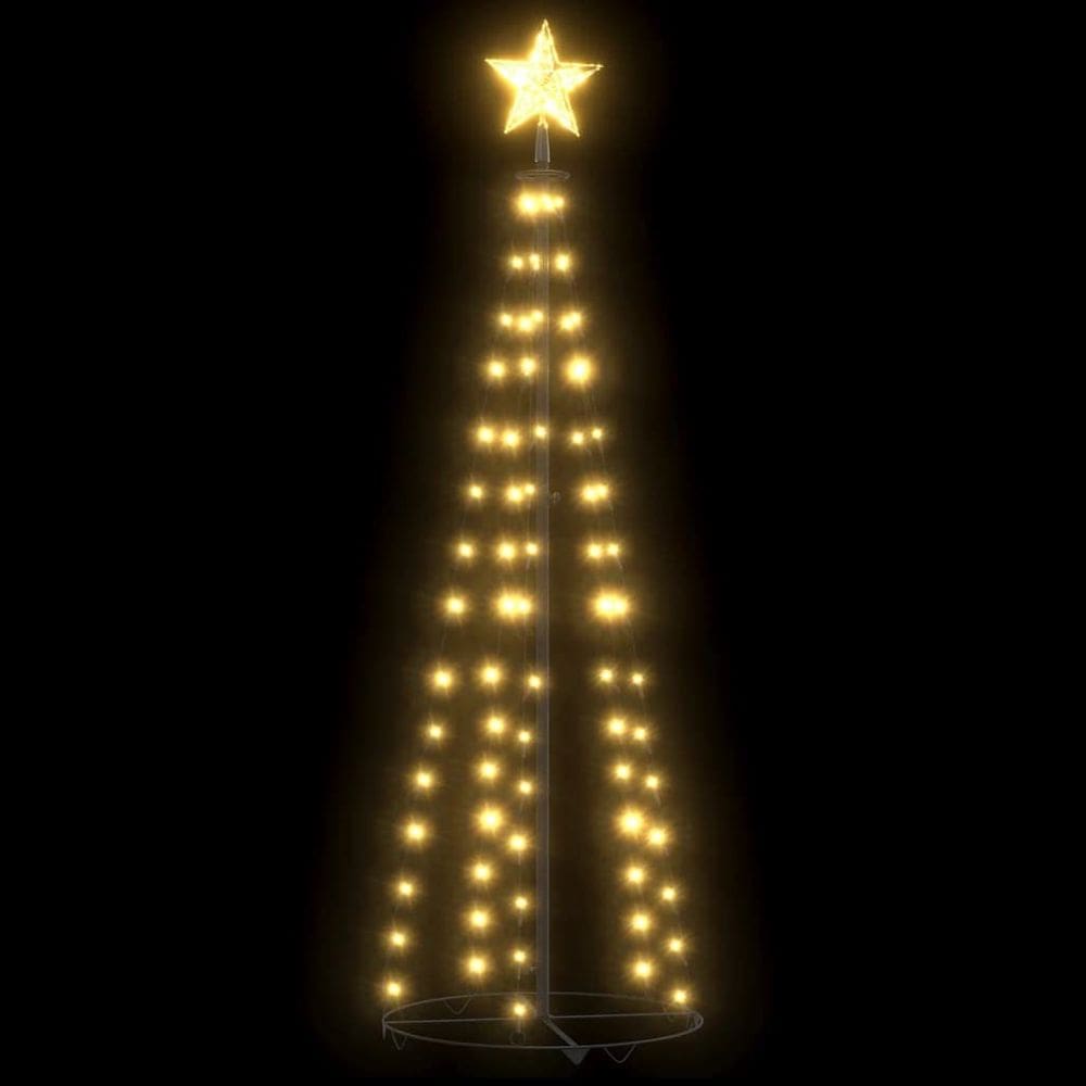 Árvore de cone de Natal vidaXL 150 cm com LEDs brancos quentes de PVC