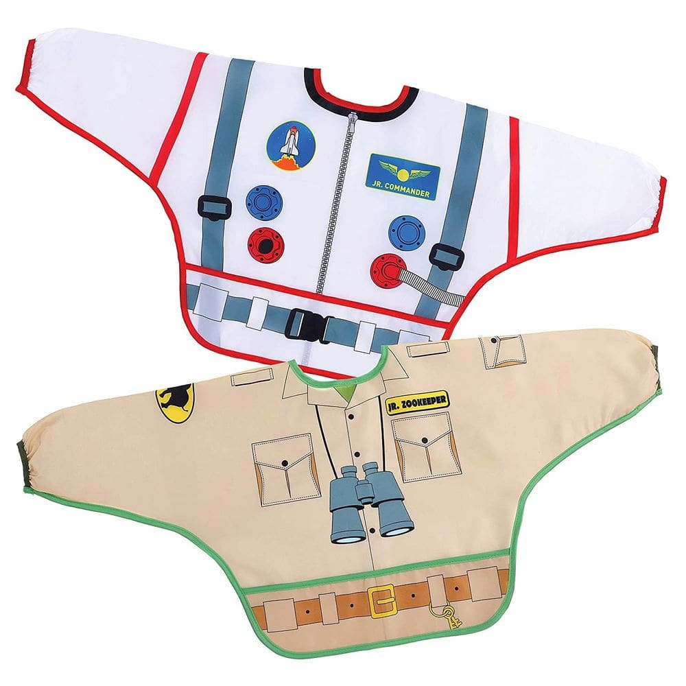 Babadores infantis Dreambaby Food & Fun com mangas de 6 a 24 meses, pacote com 2 unidades