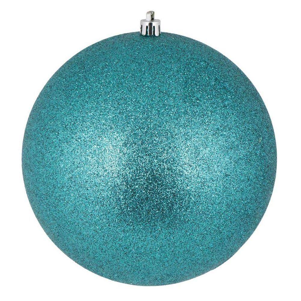 Enfeite de árvore de Natal Vickerman Teal Glitter Ball, pacote com 4