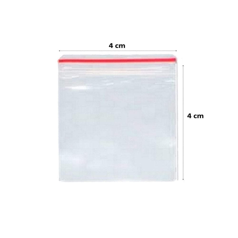 Saco Transparente Plástico Fecho Zip Hermético 4x4cm 500 Unidades