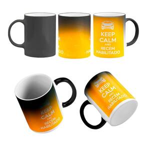 Caneca Mágica Engraçada Keep Calm E Recém Habilitado