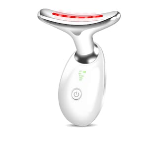 Aparelho Tratamento Facial Led Terapia 3 Cores Lift Fototerapia Massageador Rosto Estética Branco