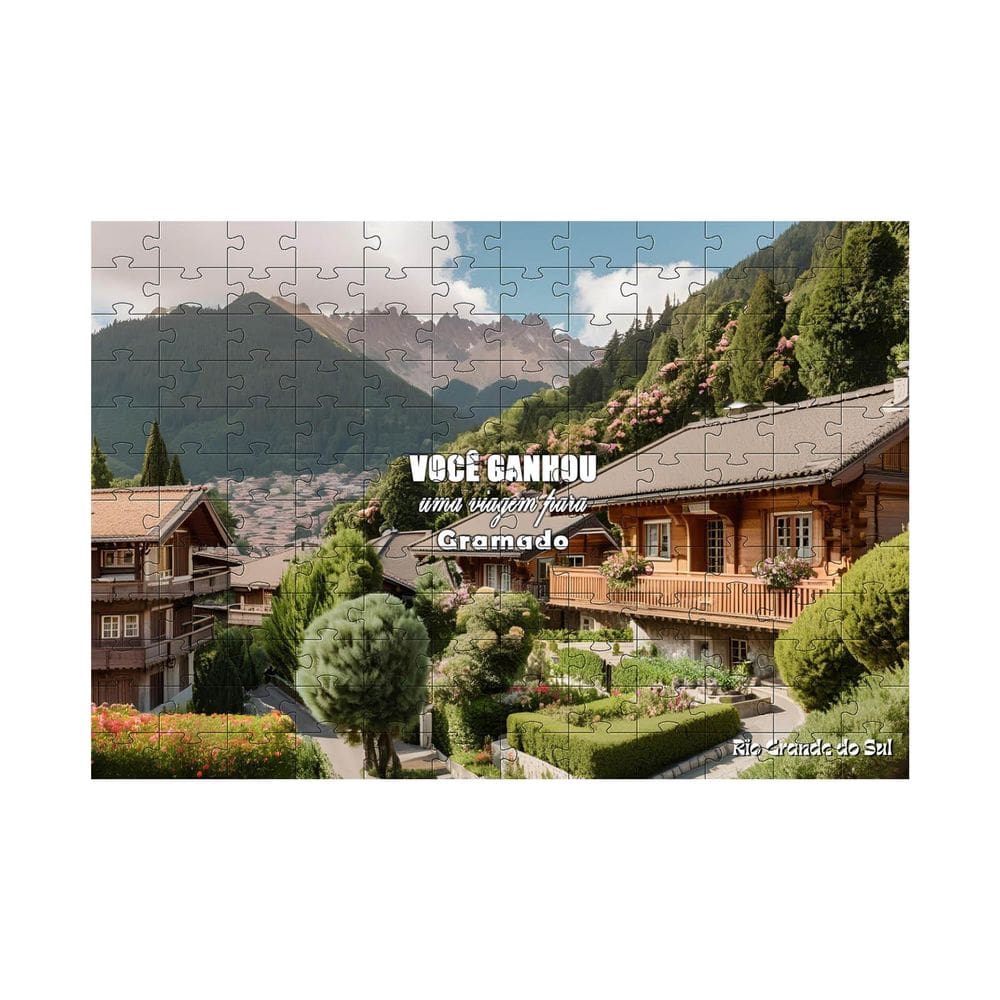 Quebra Cabeça Para Presentear Viagem Gramado 40 Peças Mdf