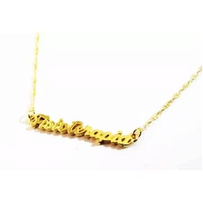Colar Cordão Escrito Fisioterapia Folheado 18k