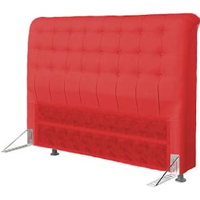 Cabeceira Dama 1,60 Cm Cama Box Queen Corino Vermelho