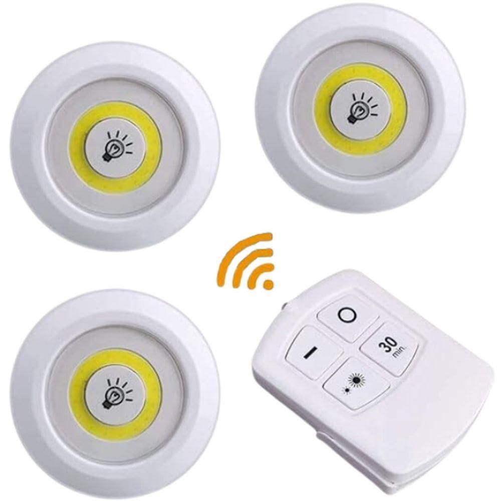 Kit 3 Lâmpadas Luminária Led Emergência Controle Sem Fio