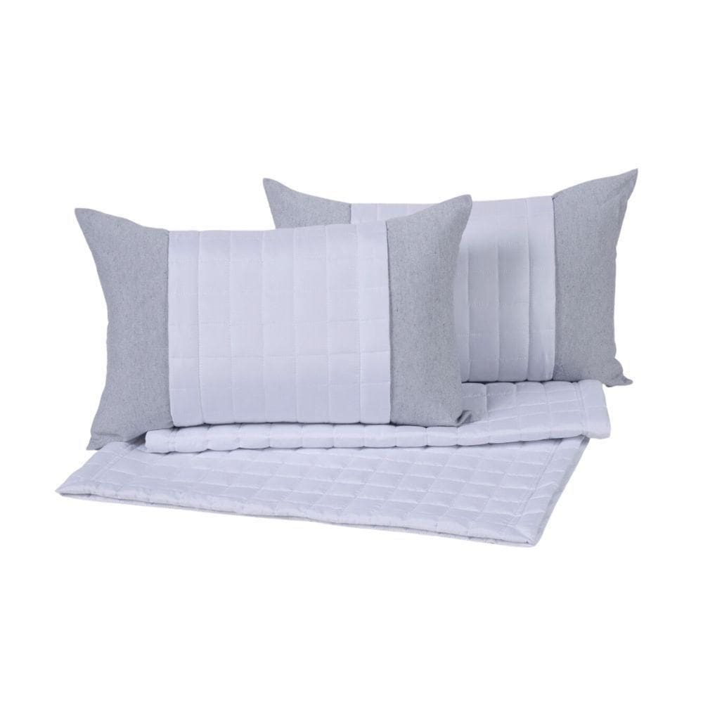 Kit Peseira Copacabana 5 Peças King Percal 300 Fios Acompanha Almofadas Cheias 100% Poliéster - Branco