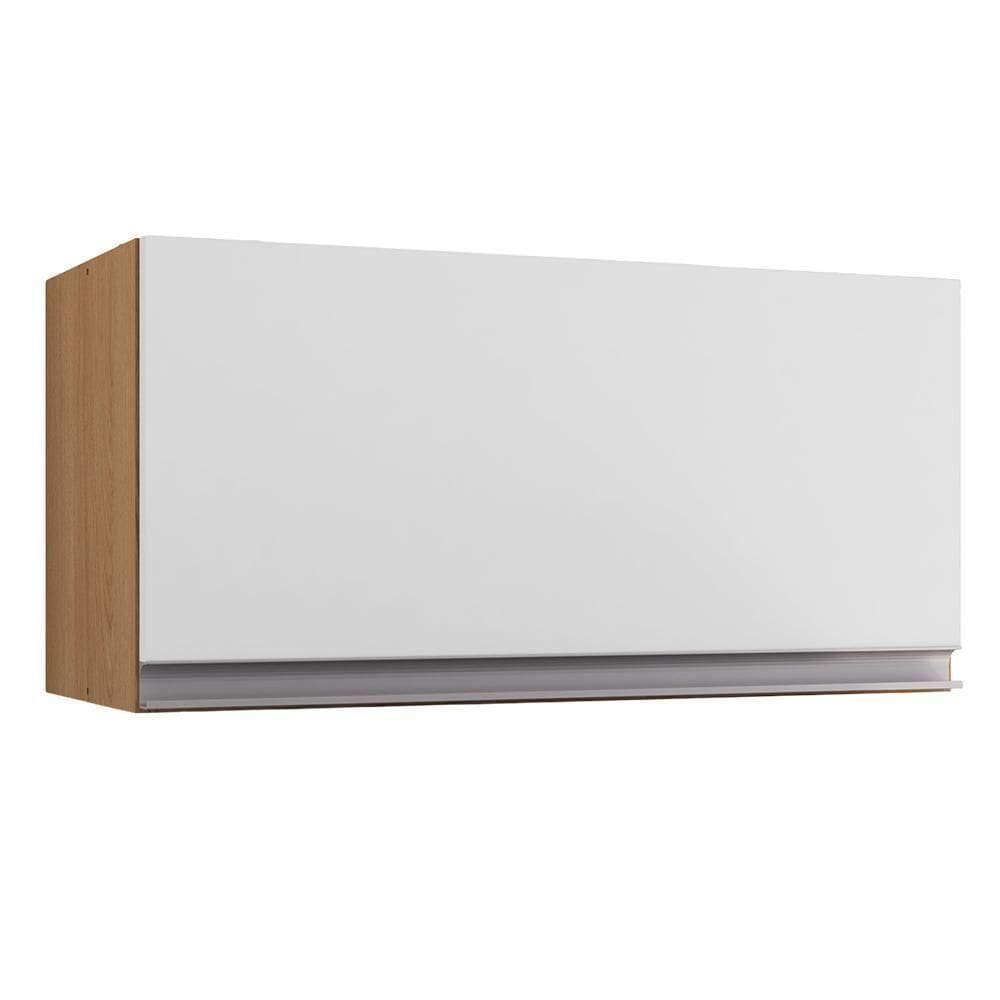 Armário Aéreo De Cozinha Para Geladeira Andréia 1 Porta 60cm Amêndoa/Branco