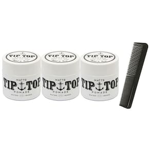 Pomada Tip Top Matte à base de água, de tamanho médio, 125 ml x 3