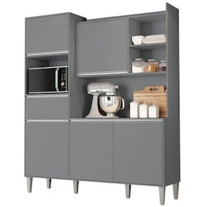 Kit De Cozinha Compacta 160cm Isabel Com 5 Portas Cinza