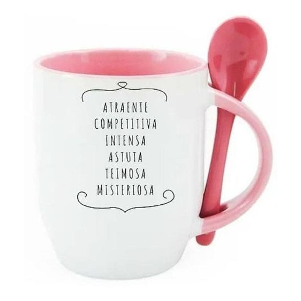 Caneca De Colher Rosa Signo Escorpião