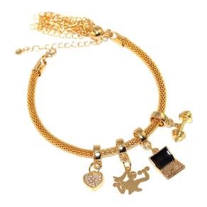 Pulseira Berloque Fitness Musculação Halter Folheado 18k