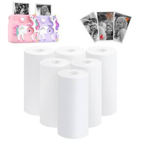 Rolos de papel fotográfico Ziegoal para crianças Câmera de impressão instantânea x6