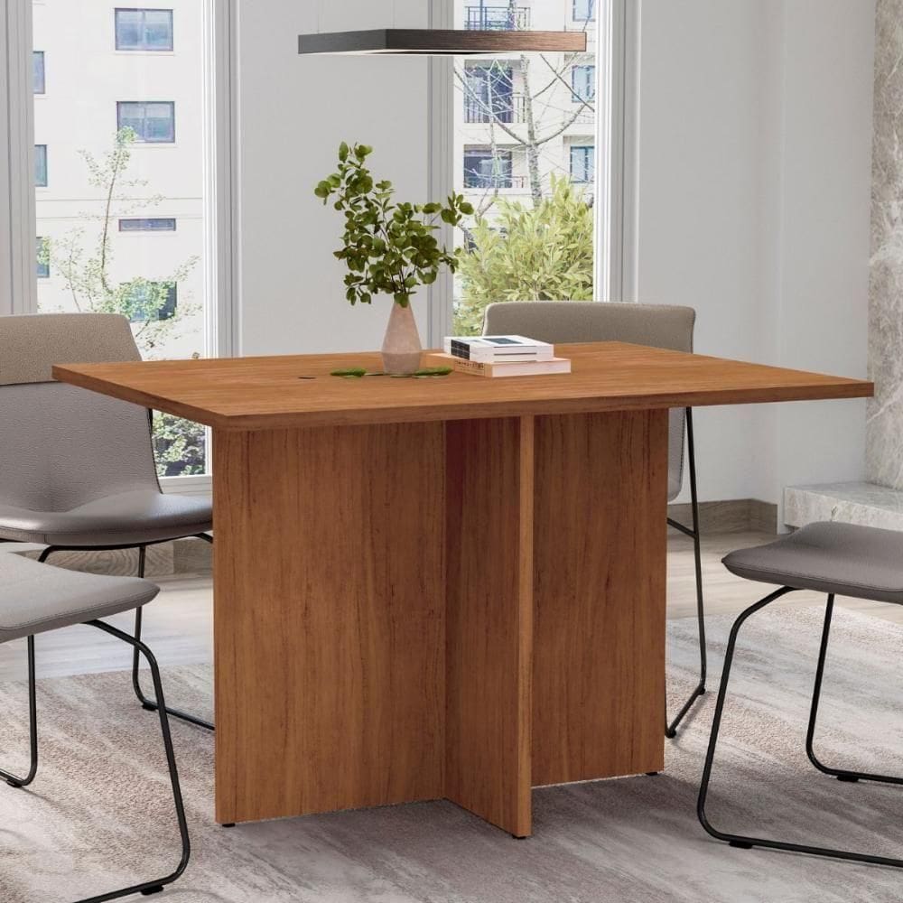 Mesa De Jantar S/vidro Sally Off White Cedro 4 Lugares