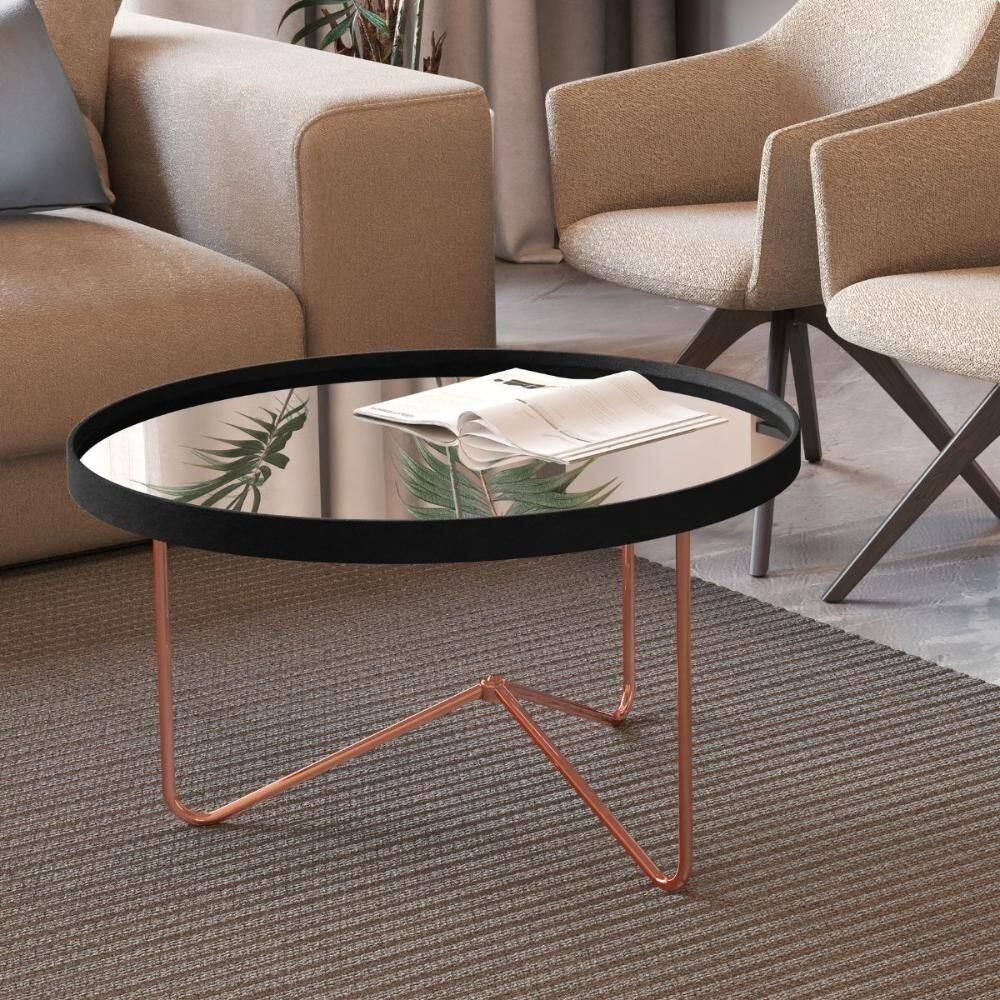 Mesa De Centro Bucareste Preto Bronze