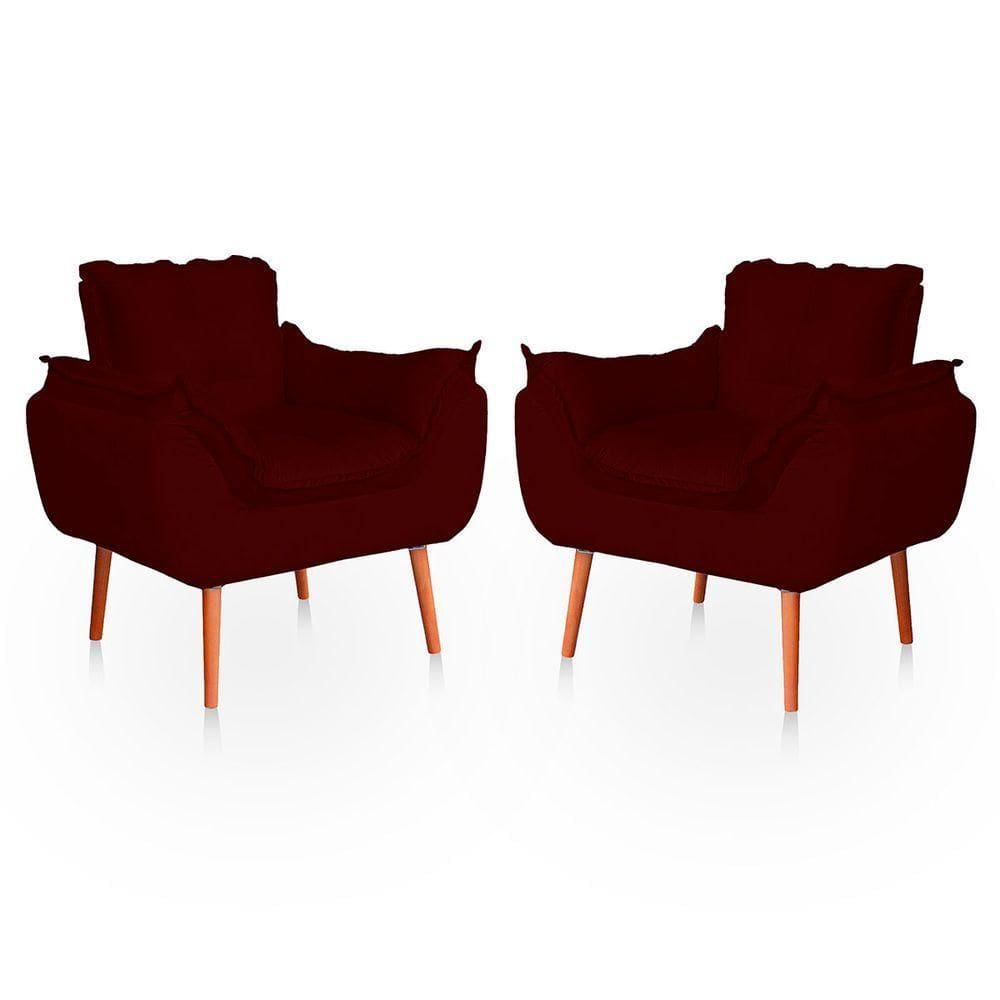 Kit 02 Poltronas Opala Para Sala Confortável Resistente Bordo