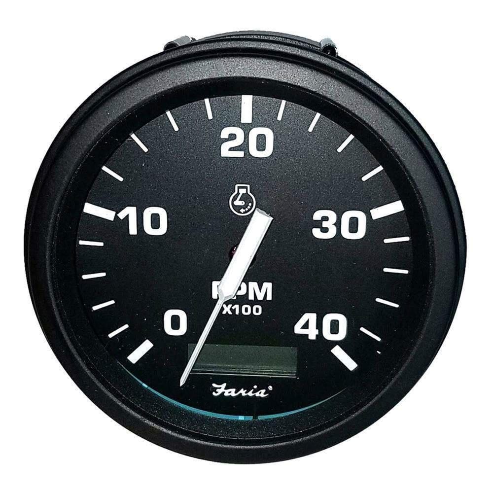Medidor eletromecânico Faria Euro Black 4 Tacômetro com horímetro