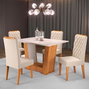 Mesa de Jantar 4 Lugares Impala Marrom/Blonde/Nude - Pnr Móveis