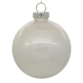 Enfeite de árvore de Natal Vickerman White Glitter Ball, pacote com 4