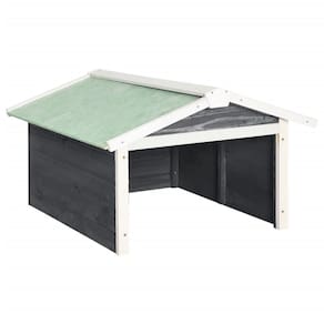 Cortador de grama de madeira Garage VidaXL Firwood Cinza/Branco Outdoor