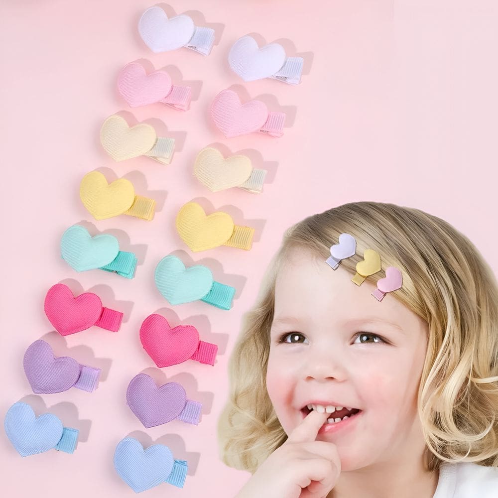 Presilhas Infantil Coração Laço Grampos de Cabelo Infantil