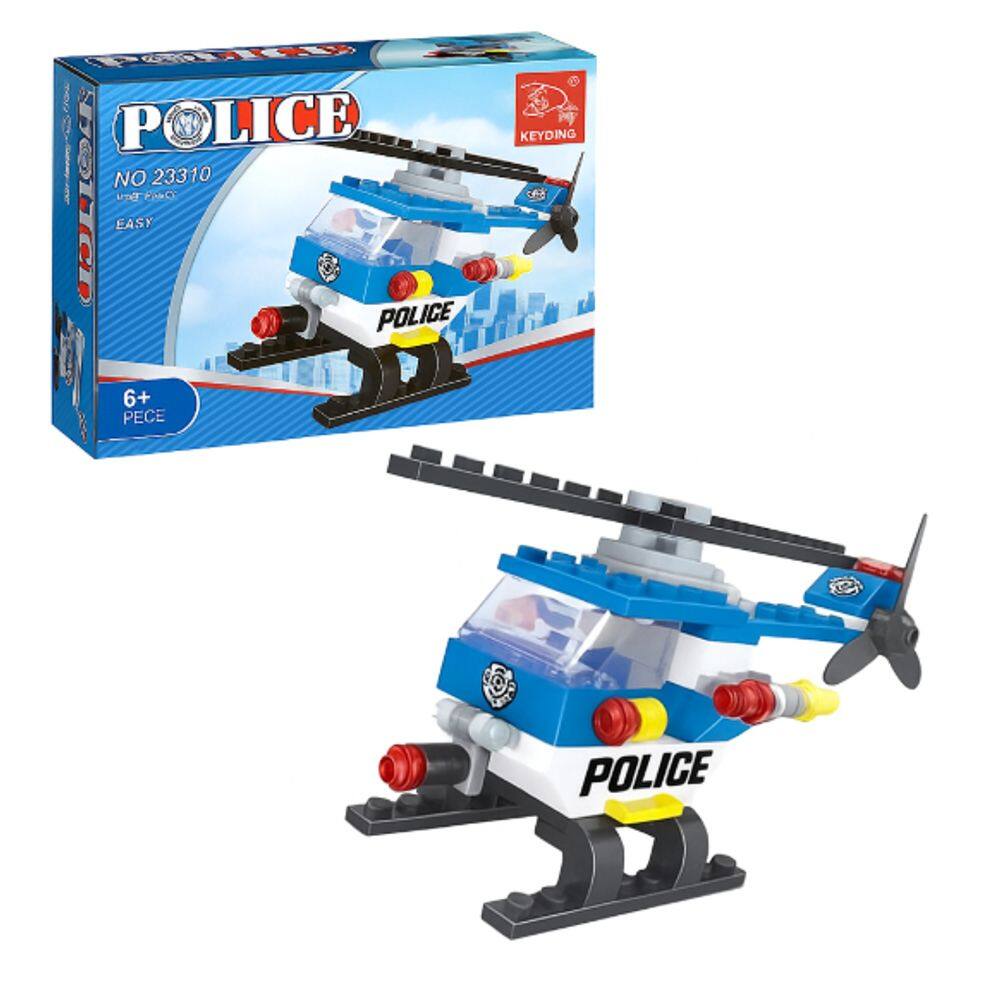 Policia Helicóptero de Montar Blocos Brinquedo para Crianças