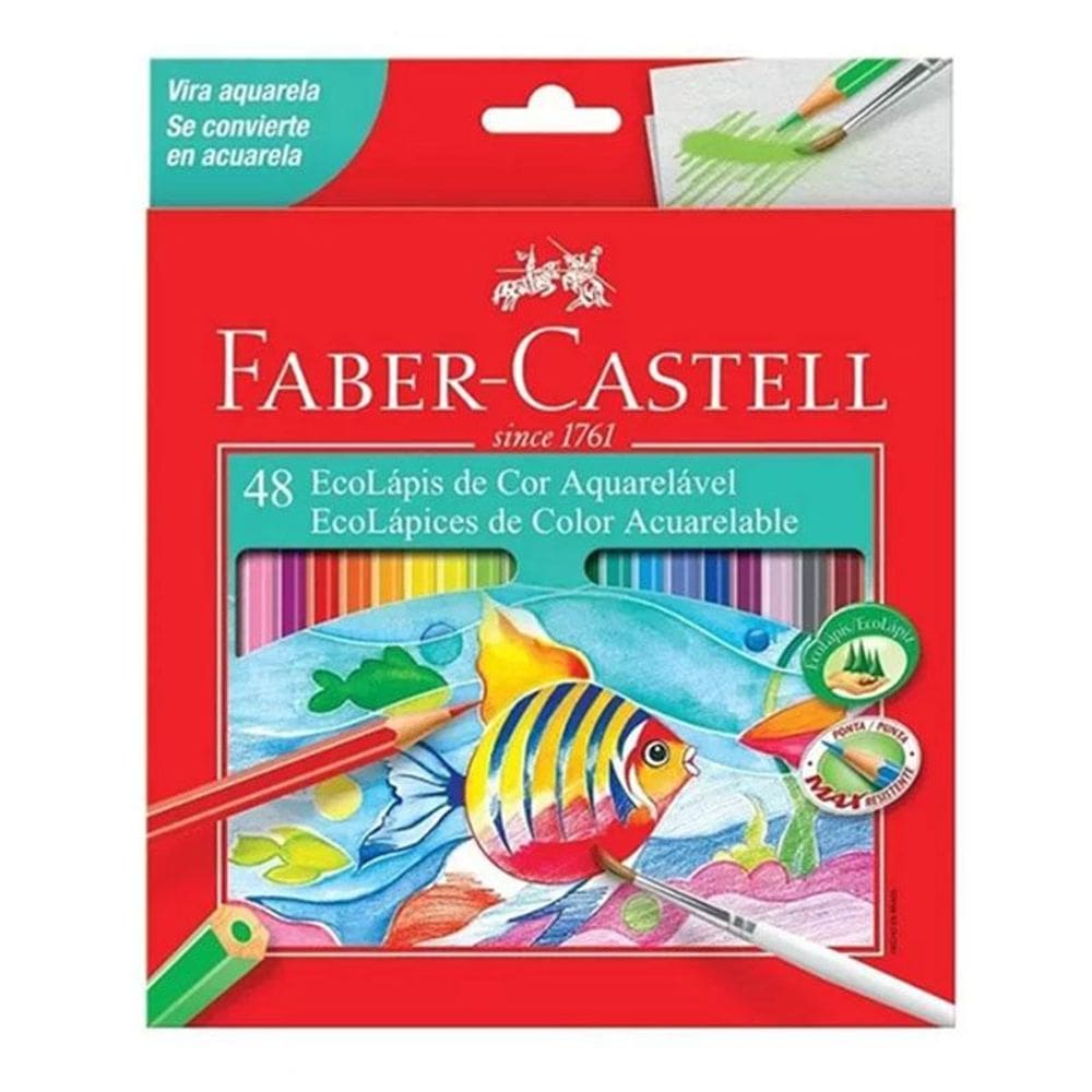 Lápis de Cor Ecolápis Aquarelável 120248G 48 Cores - Faber Castell