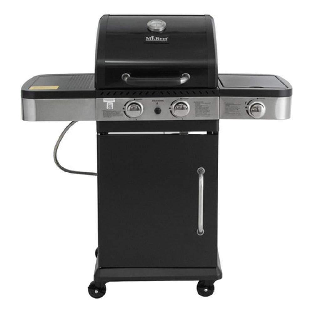 Churrasqueira A Gas Premium Mesa Apoio 3 Queimadores Black
