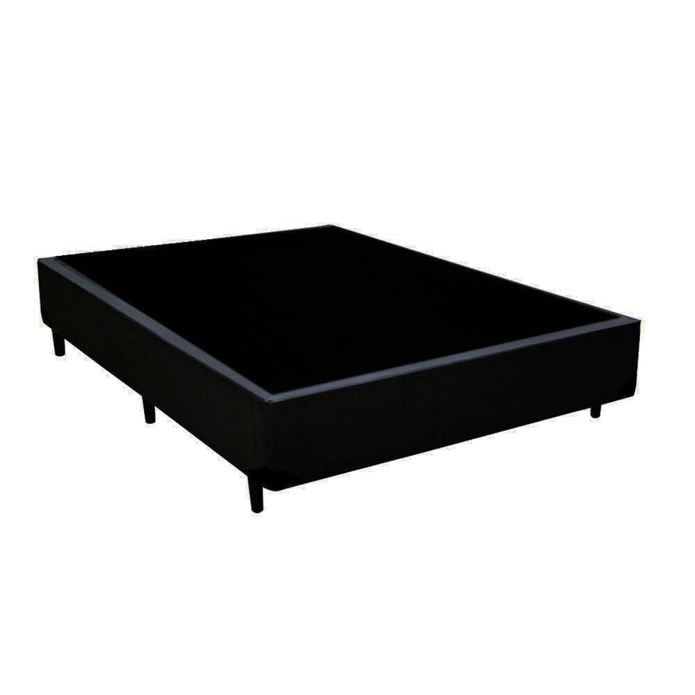 Cama Box Casal Suede Extremo Reforçado King Design Preto 138x188x40
