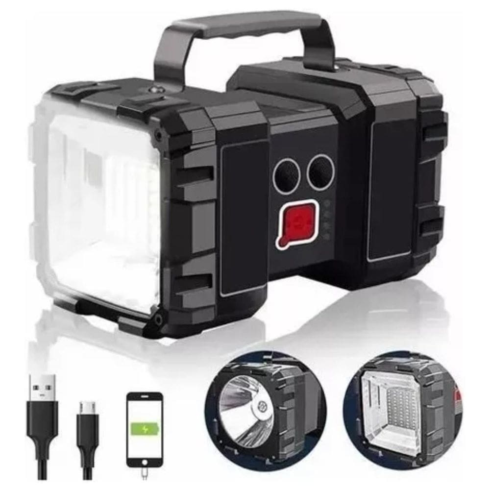 Lanterna Holofote Recarregável Led Alta Potência Camping E
