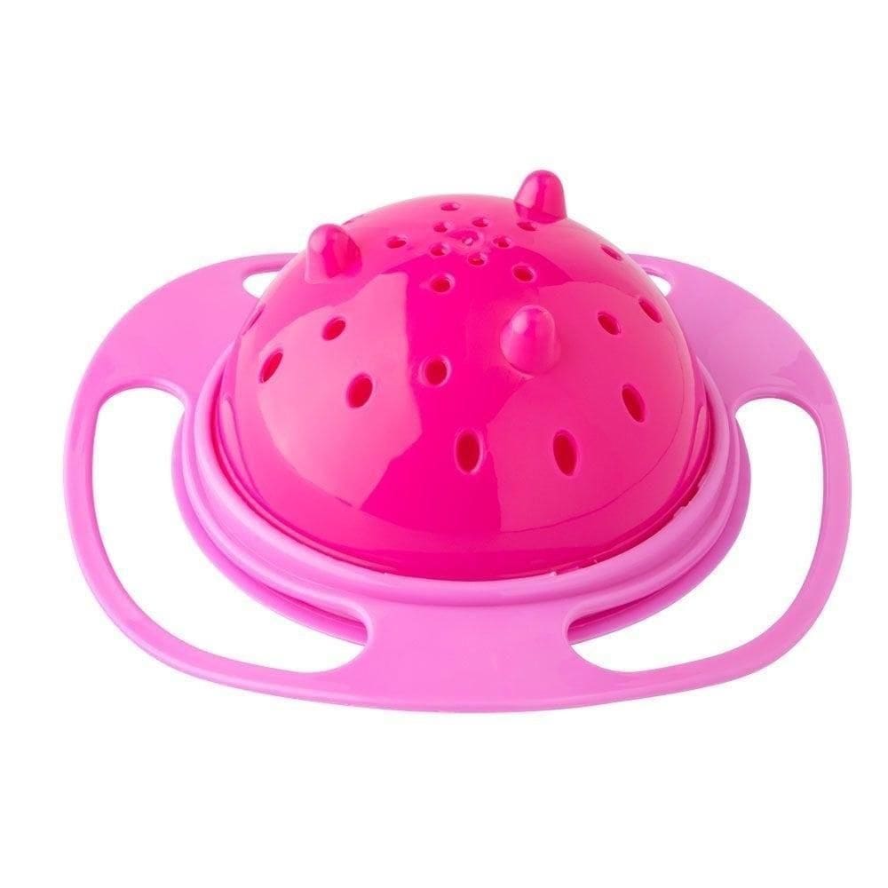 Comedouro Pet Giratório Pratinho Anti Sujeira Alimentador Cachorro Gato Bebedouro Tigela Mágica Comida rosa