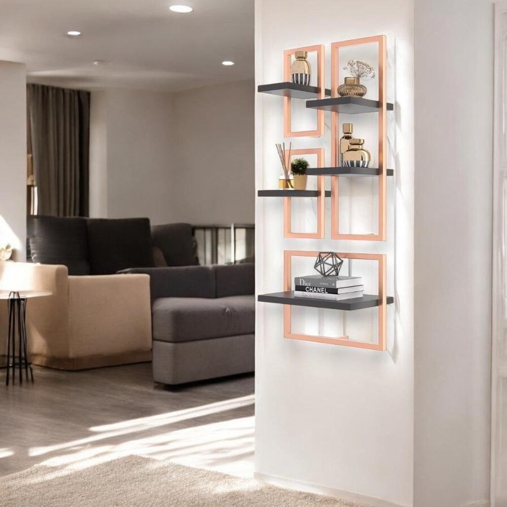 Lego 5 Prateleiras Lisboa Preto/cobre