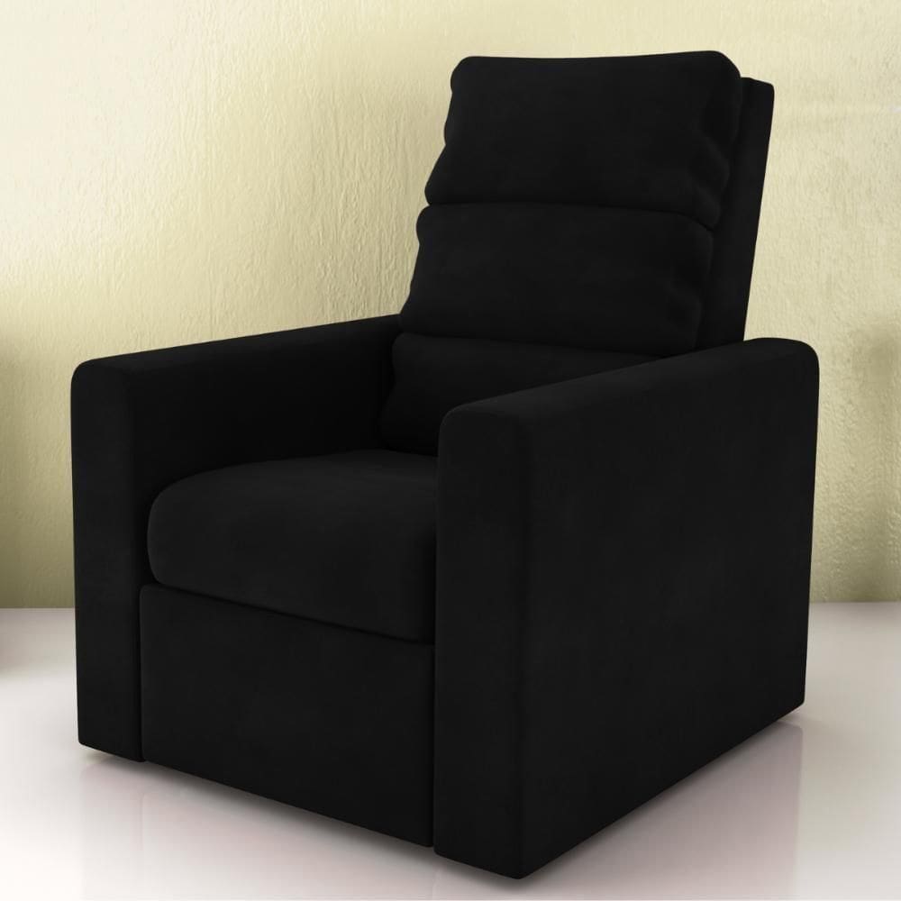 Poltrona Reclinável Do Papai Taty Veludo Preto