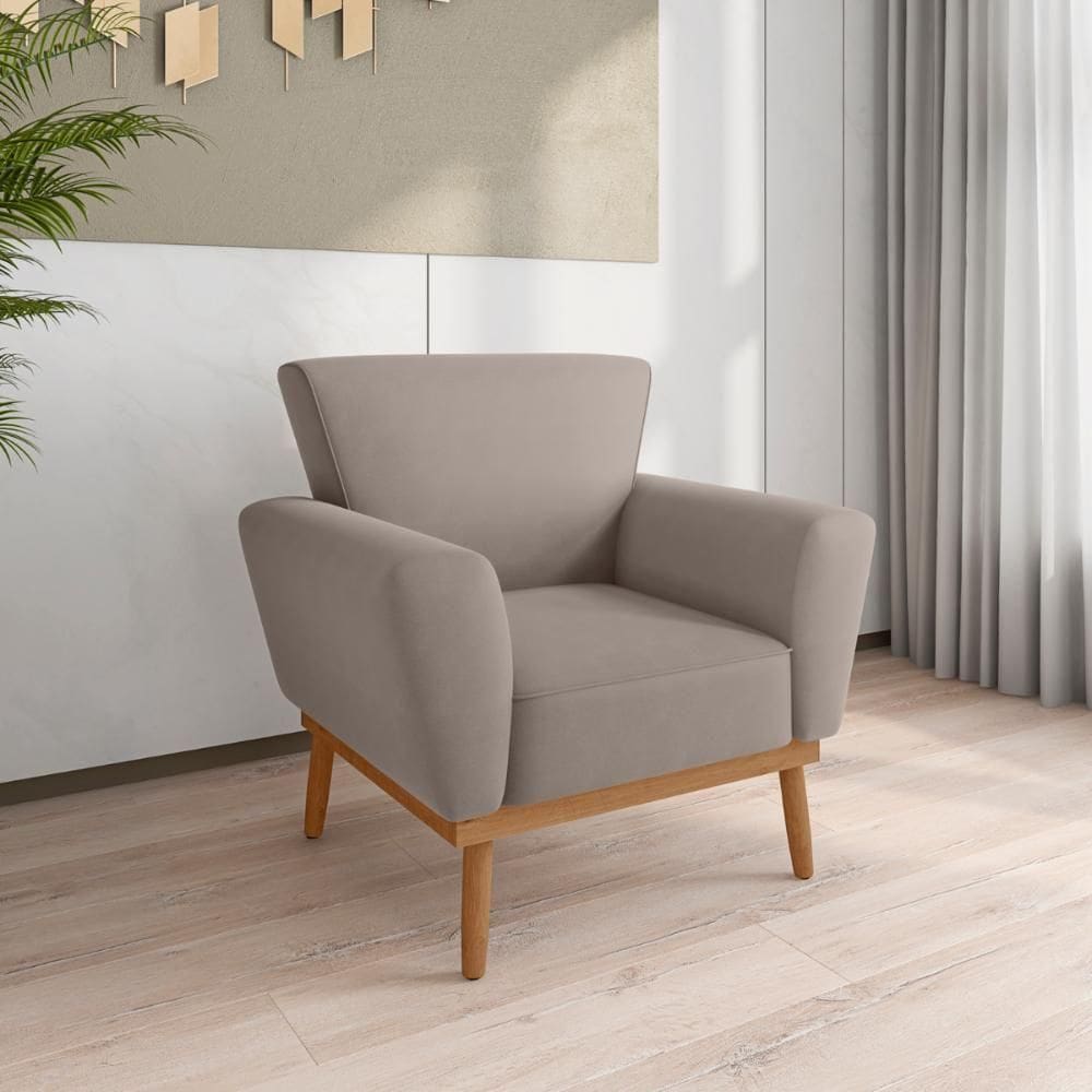 Poltrona Para Sala De Recepção Viana Inca Sépia