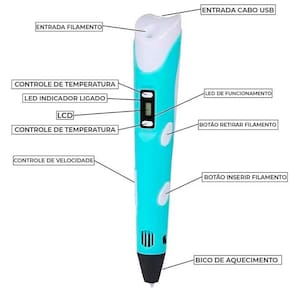 Caneta 3D Tridimensional Filamentos Criar Cor