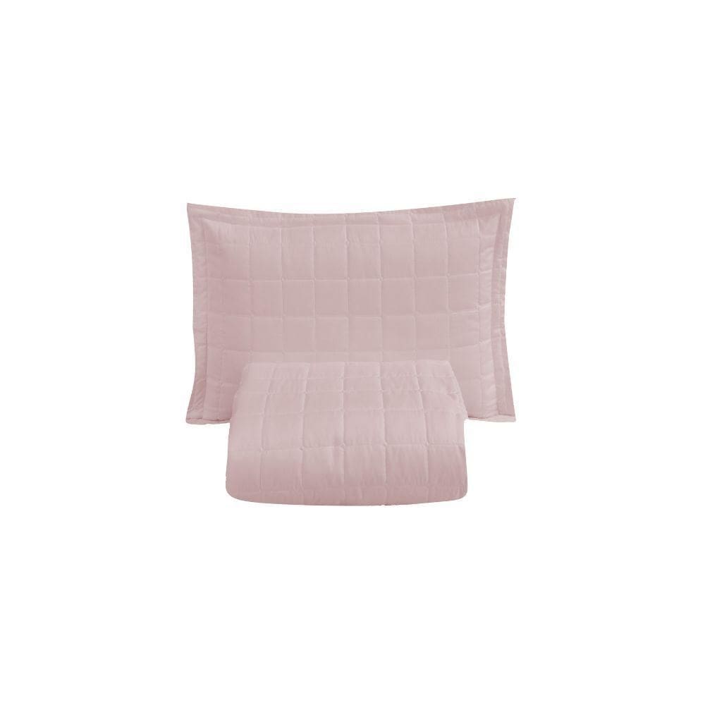 Kit Cobre Leito Matelado Dupla Face Soft 2 Peças Solteiro 100% Poliéster - Rosê