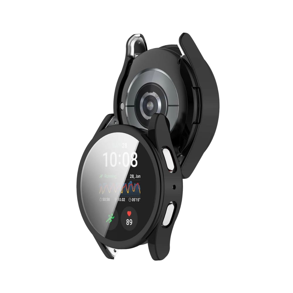 Capa com Película de Vidro Nerdcase Compatível com Samsung Galaxy Watch 7 40mm, Preto