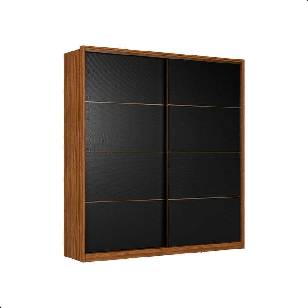 Guarda Roupa Casal 2 Portas Madri Nogueira Preto