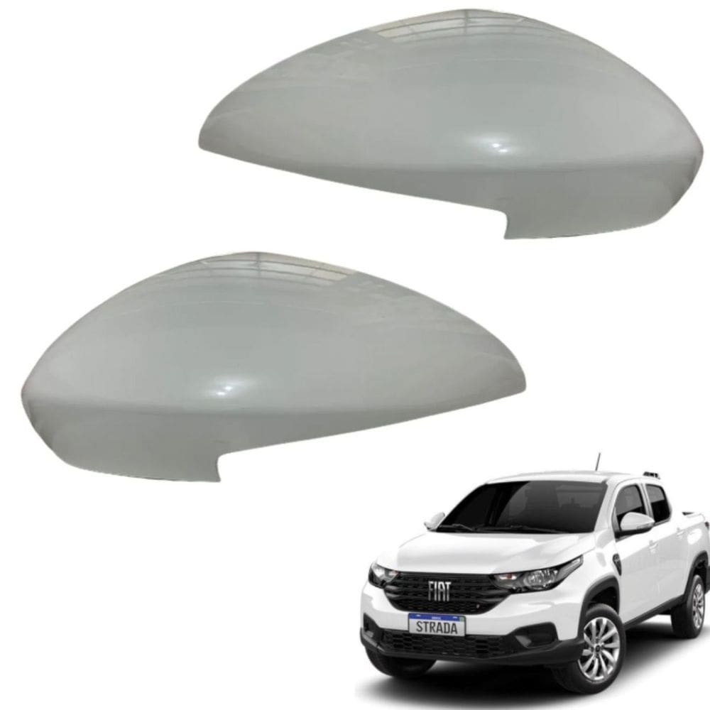 Par Capa Retrovisor Strada 2021 Até 2024 Com Furo Branco