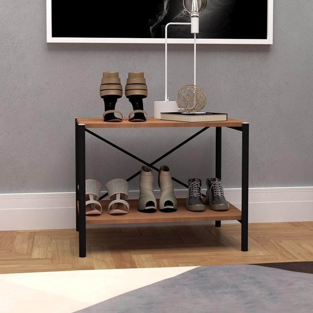 Sapateira Multiuso Industrial Neres Preto Com 2 Prateleiras