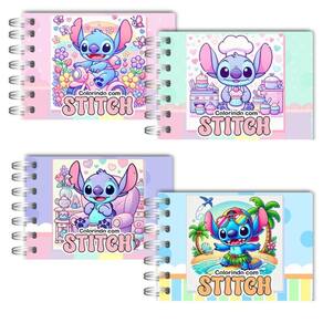 Livro Colorir Stitch Verde 50 Folhas Caderno Desenho Capa