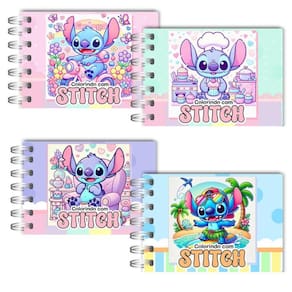 Livro Colorir Stitch Verde 50 Folhas Caderno Desenho Capa